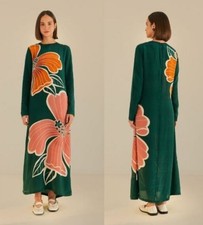 Farm Rio Honolulu Flowers Long Sleeve Maxi Dress Size XS