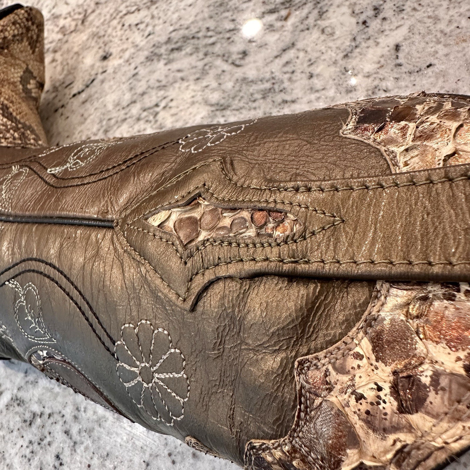 Resistol by Lucchese Python Boots 7 B Womens Cowg… - image 13