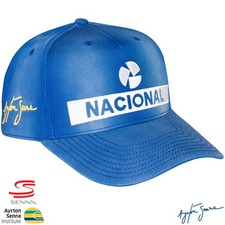 Ayrton Senna SENNA Logo NACIONAL Vintage Wash Blue Cap Snapback Used