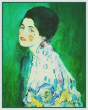 Portrait of a Young Lady by Gustav Klimt Counted Cross Stitch Pattern