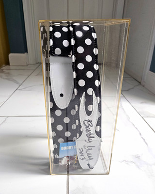 Buddy Guy 2013 Signed Guitar Strap Black/White Polka Dot Fabric/Leather