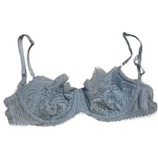 Victoria's Secret Dream Angels Light Blue Unlined Lace Demi Bra 32D Pastel