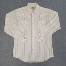 Ely Cattleman Snap Up Shirt Mens 16 Neck 34 Sleeve Long Sleeve White Stripe