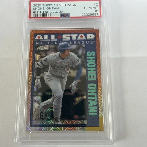 New Listing2025 Topps Silver Pack All-Stars Shohei Ohtani  Aqua mojo /199 PSA 10