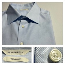 SuitSupply Traveller Dress Shirt Lt Blue Slim 17.5 44