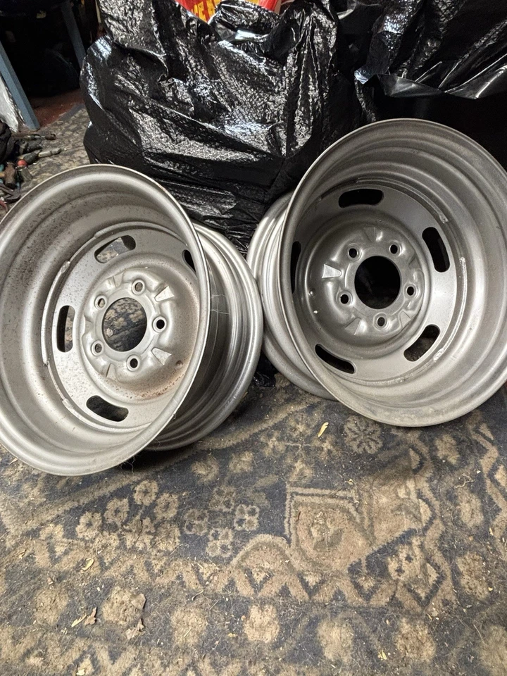 Llanta de rueda Chevy Rally 14x6 código XB repuesto único Camaro Chevelle Nova freno de disco Foto 3 de 3