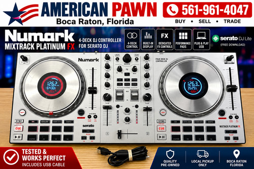 Numark Mixtrack Platinum FX 4-Deck DJ Controller for Serato w/ USB Cab