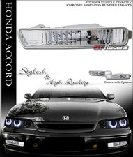 For 1994-1995 Honda Accord Euro Chrome Clear Front Signal Parking Bumper Lights