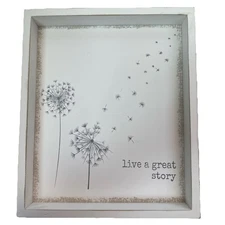 Quill to Paper by Sixtrees Wall Art 10 x 12 Live a Great Story Frame Handcrafted