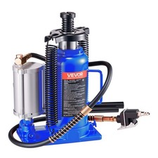 VEVOR Cric a Bottiglia Pneumatico Idraulico Carico 20 Tonnellate 260-495 mm Blu