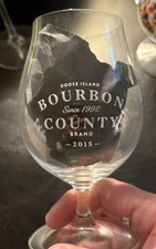 Bourbon County / Goose Island Brewery Tulip Beer Glass  - RARE
