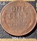 1952-D Penny 1C Denver Circulated BN Bronze Lincoln Wheat Small Cent — photo 2