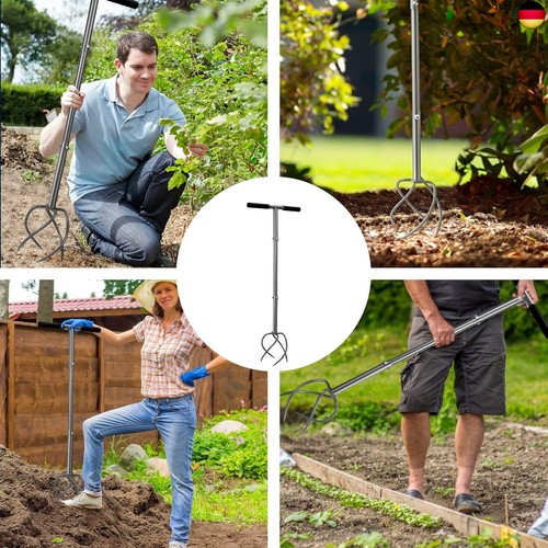 Walensee Gartenkralle mit 4 Zinken Kultivator Erdkralle und Handgriff - Bild 8 von 8