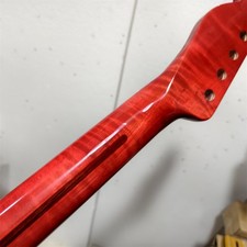 Red Stainless steel 22fret Flame Maple Electric Guitar Neck Gloss Bone nut.