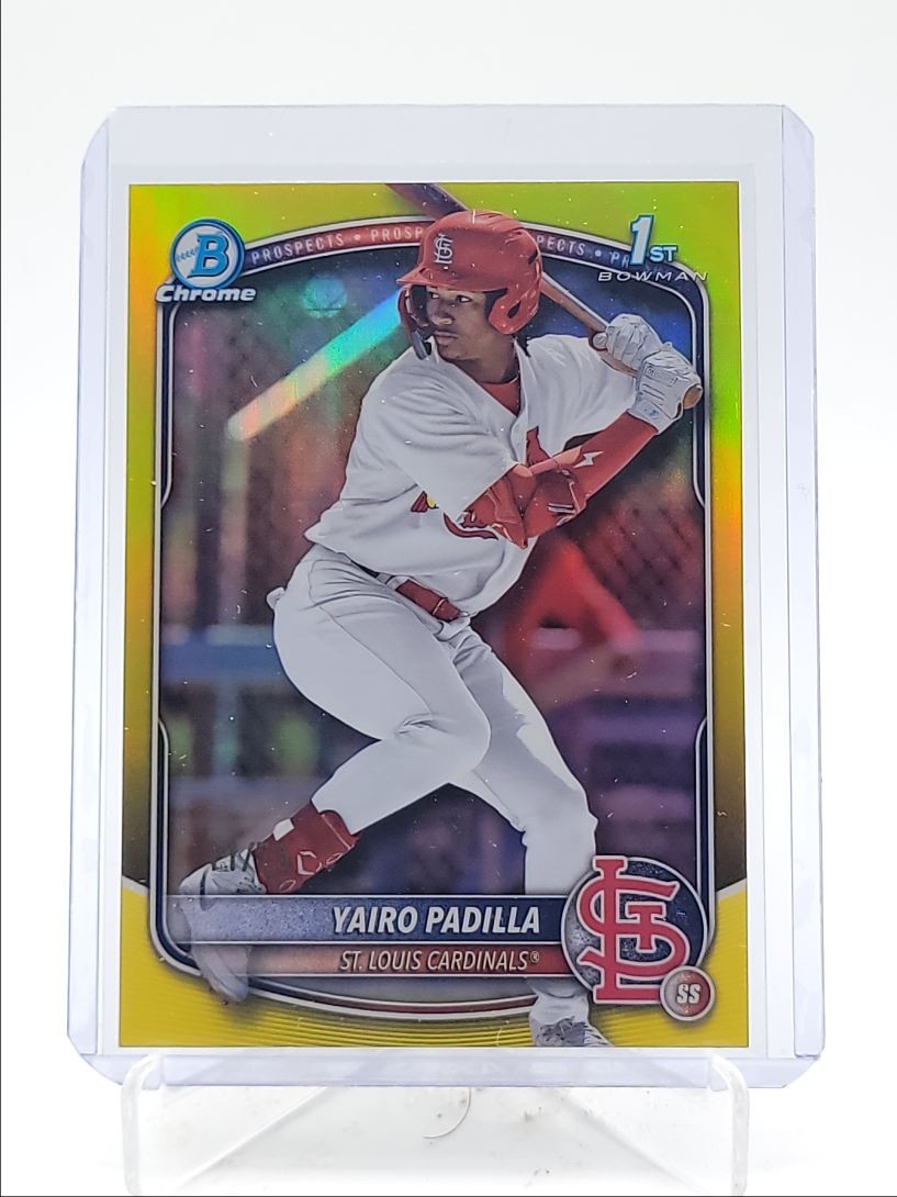 YAIRO PADILLA 2025 BOWMAN CHROME 1ST YELLOW REFRACTOR CARDINALS /75 Q0282