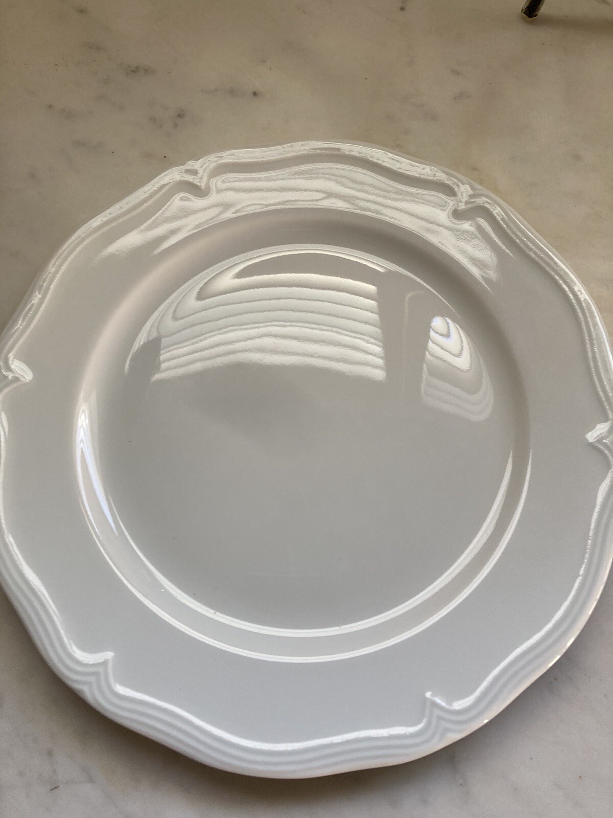 PILLIVUYT Eclectique Porcelain Salad Plate Set of 4, white (Retail 107