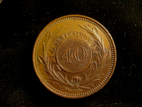 URUGUAY. 40 CENTESIMOS 1857 D (Lyon). - 第 1/2 張圖片