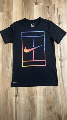 Nike Court Dri-FIT Advantage Athletic Fit Tennis Shirt Mens Small
