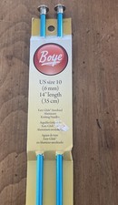 Vtg. BOYE Aluminum Knitting Needles 5.25mm 14  Size 10 6mm New Set Of 2 Blue