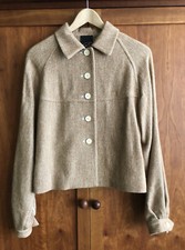 Gianfranco Ferre Alpaca Jacket Size 40 It 8 Uk Brown/beige Ultra Soft Boxy Chic