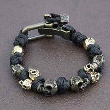 Fashion Design Skull Bracelets Gothic Adjustable Woven Punk Hip Hop Men Women