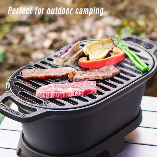 Durable Portable Charcoal Hibachi Grill - Pre-Seasoned for Effortless Grilling - Picture 6 of 8