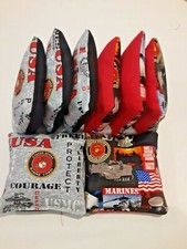8 Cornhole Bag Bean Set U S United States Marines BLK/RD