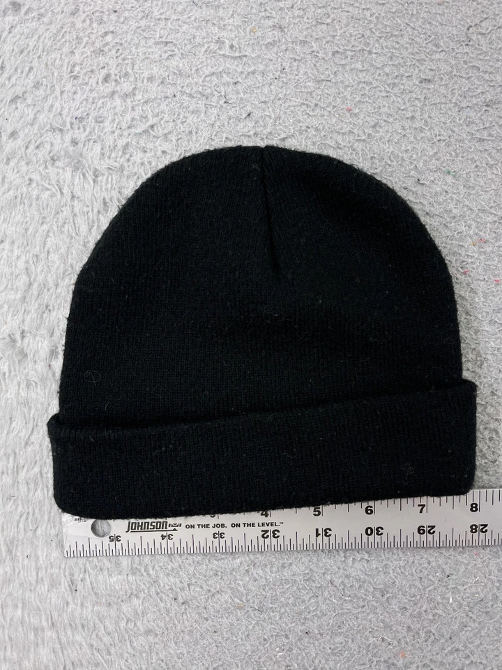 Ethos Beanie Toque Youth One Size Black Knit Acrylic Skate Skateboard Outdoors - Image 4 of 4