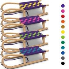 Kathrein Rodel Familienrodel Zweisitzer lila Schlitten Holzschlitten Gurtensitz 