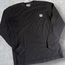 Carhartt Long Sleeve Shirt Pocket Brown Size S