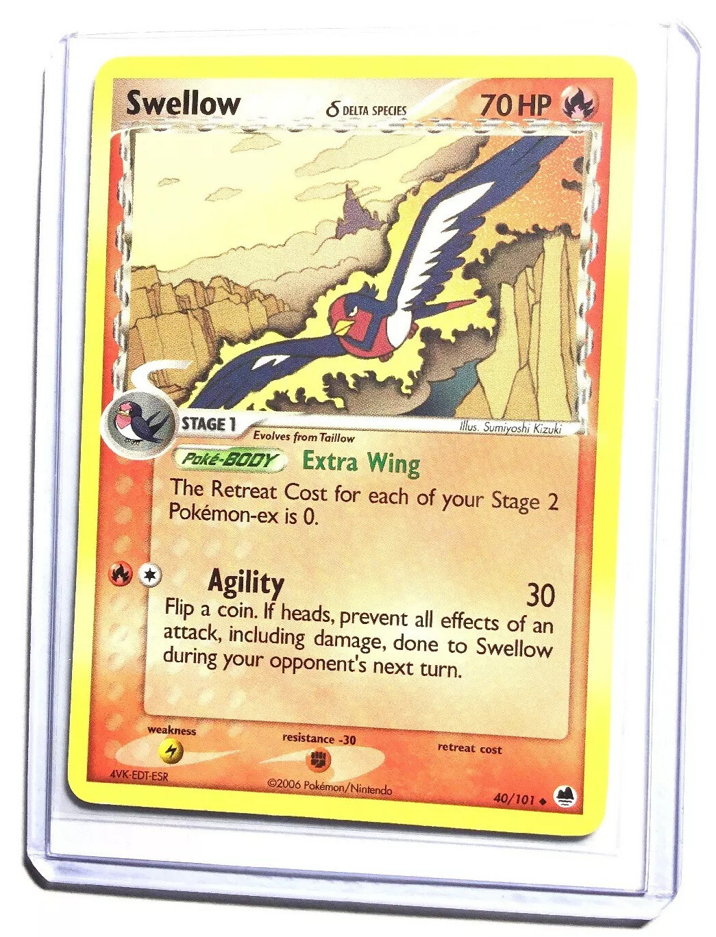 SWELLOW - 40/101 - EX Dragon Frontiers - Uncommon - Pokemon Card - NM
