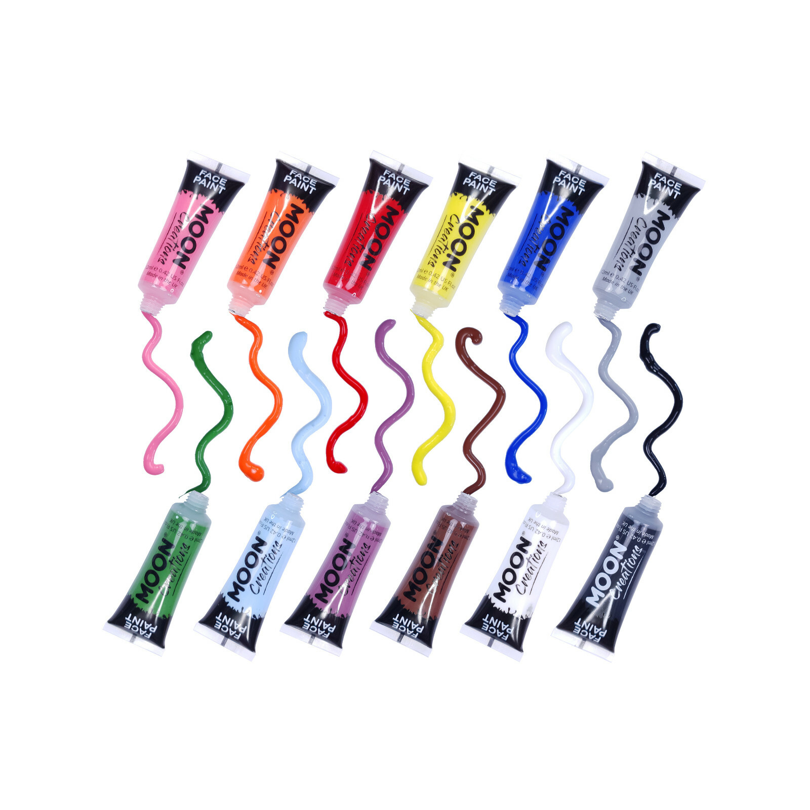 Face & Body Paint Set of 12 by Moon Creations - 12ml