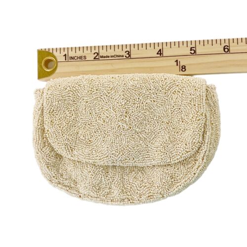 Vintage Seed Beaded Handmade in France ID/CC/Change Purse - Picture 3 of 5