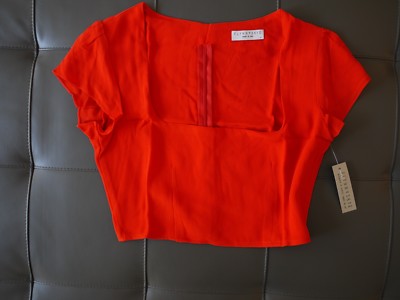 Flynn Skye -- Square Neckline Crop Top, Red Hot, Sizes XS, New With Tags