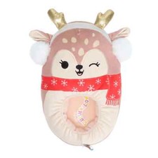Squishmallows Girls Dawn the Fawn Reindeer Character Plush Slippers - Size 2-3