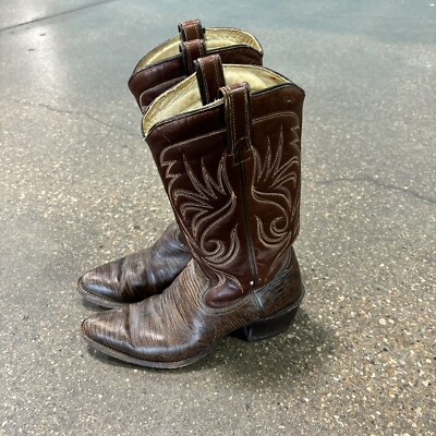 Vintage Texas Boot Co Brown Leather Western Cowboy Boot Size 9D Made in USA