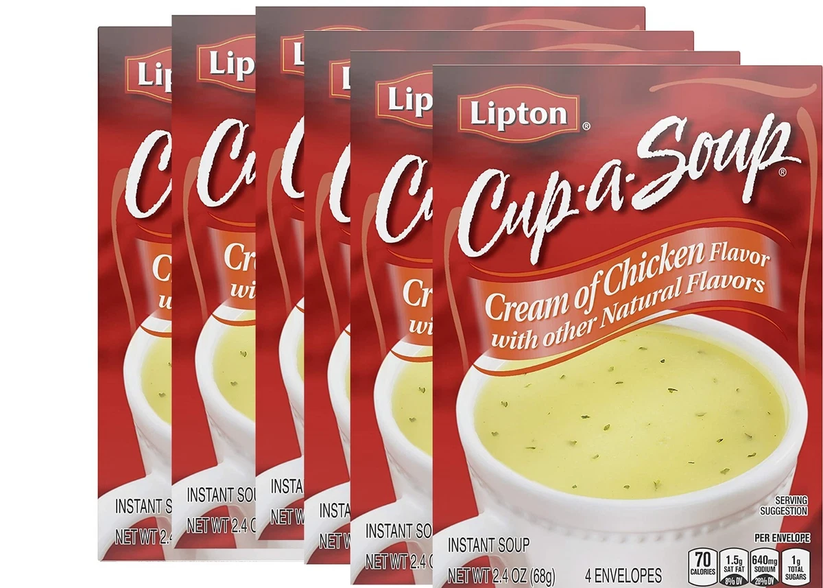 Lipton Cup a Soup Instant Soup Cream of Chicken 2.4 Oz 4 Count Pk 6