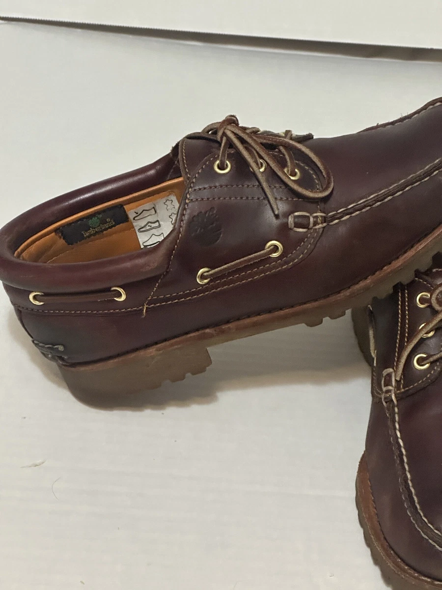 Timberland 3 Eye Classic Lug Oxblood Burgundy Boat Shoes 50009