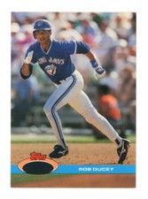 1991 Topps Stadium Club #374 Rob Ducey Missing Gold Foil Blue Jays Misprint