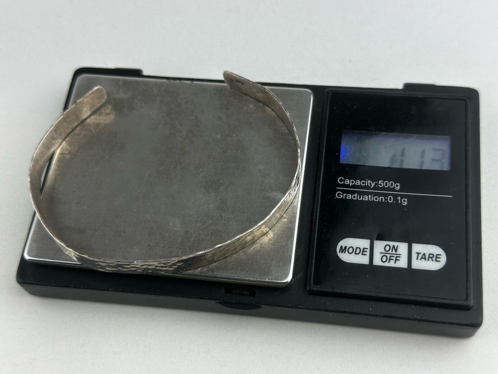 Solid .925 Sterling Silver Patterned Torque Bangl… - image 11