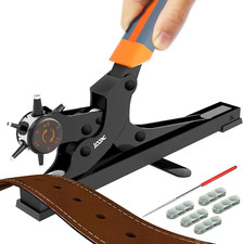 Revolving Punch Plier Kit, Leather Hole Punch Set for Belts, Watch Bands, Straps
