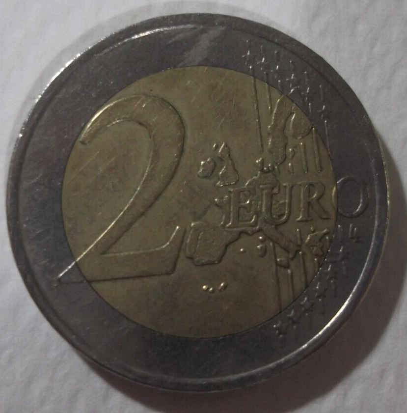 GREECE Rare Error 2002 2 Euro Coin with ""S"" on Bottom Star Rapture of