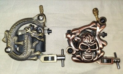 Tattoo Machine Lot: Dual Coil Liner Shader Dragon and Skull Frame