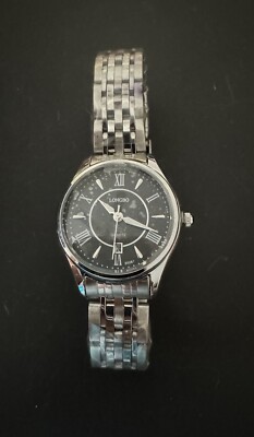 Womans Longbo Black Dial Date Indicator NEW in Plastic Stainless Steel Watch