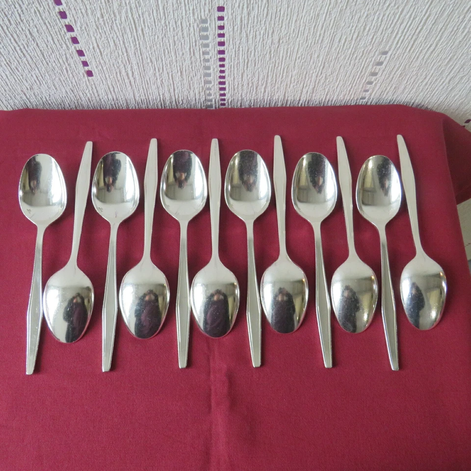 CHRISTOFLE 12 Cucchiai Da Dessert In Metallo Argentato Modello Drop L 16,8 Cm - Immagine 4 di 4