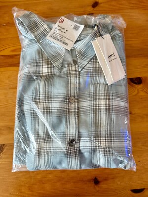 Hemd AMI PARIS Overshirt Farbe: WEISS/ HELLBLAU/ GRAU