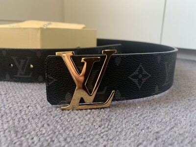 Louis Vuitton LV Initiales 40MM Reversible Belt Monogram Black Leather + Receipt