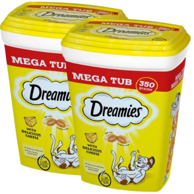2x350 g DREAMIES Katzensnacks Leckerli mit Käse knusprige Pastete mit Füllung