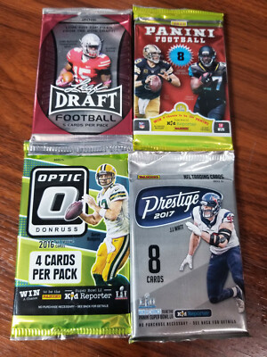 2016 Leaf Draft + Donruss Optics + 2017 Prestige + Panini  4 Pack - see details