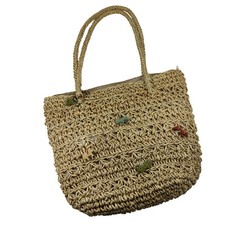 Vintage Woven Straw Wicker Bag Purse Handbag Woven 1970s